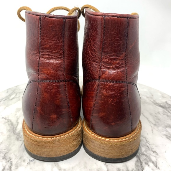 Will Leather Goods Lace Up Leather Combat Moto Boots 38/6MNS/8WMS Gorpcore - Picture 5 of 16